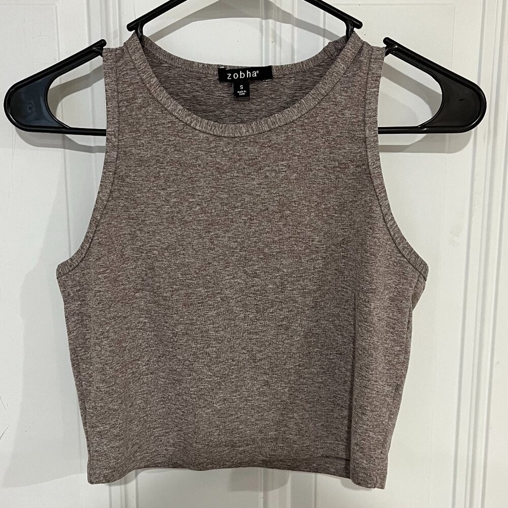 Zobha High Neck Crop Tank Top